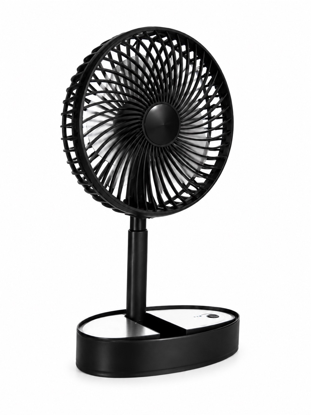 Black Portable Desk Fan with Adjustable and Foldable Base